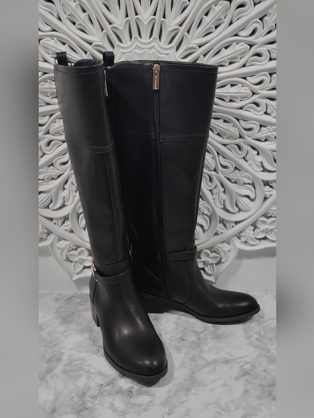 Tommy Hilfiger Dark Brown Knee-High Boots-Size 8